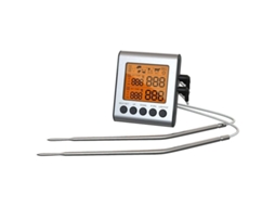 Termómetro Digital Lurelia Para Carne Com 2 Sondas E Visor Lcd Para Grelha E Forno, Impermeável, Retroiluminado