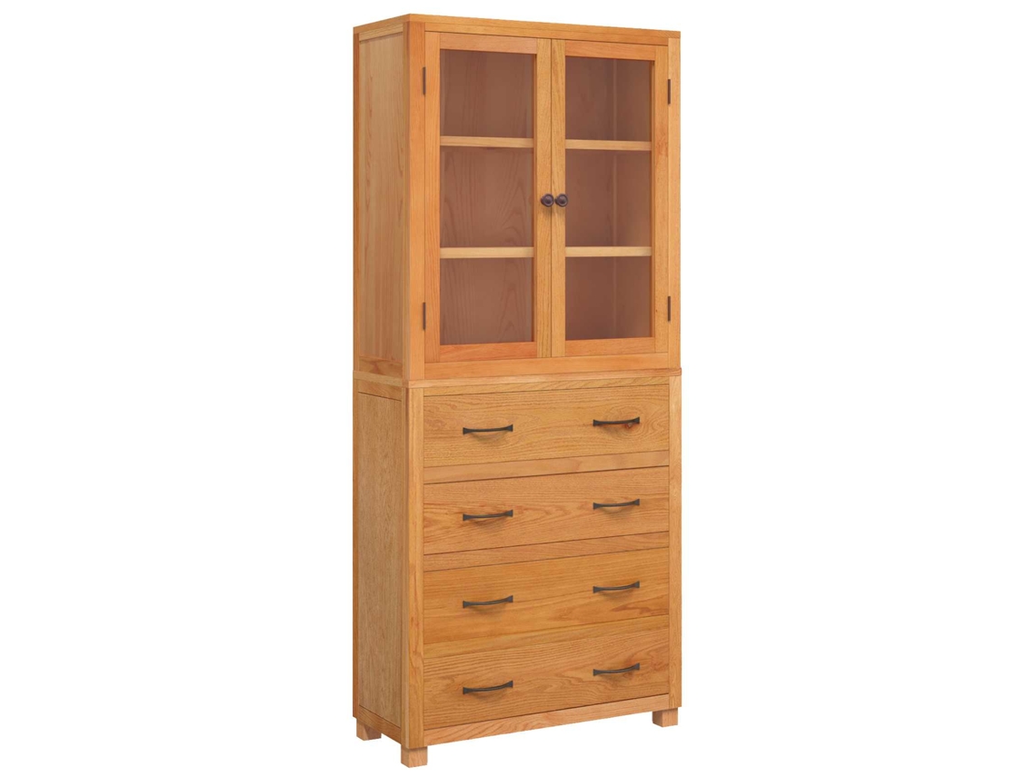 Conjunto 2 Móvel De Armazenamento Vidaxl Castanho Madeira De Carvalho Maciça (80 X 35 X 185 Cm)
