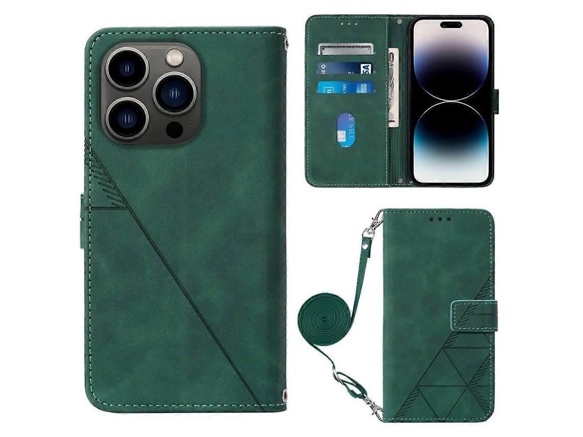 Capa De Celular Transversal De Couro Com Relevo 3d Para Iphone 14 Pro Max