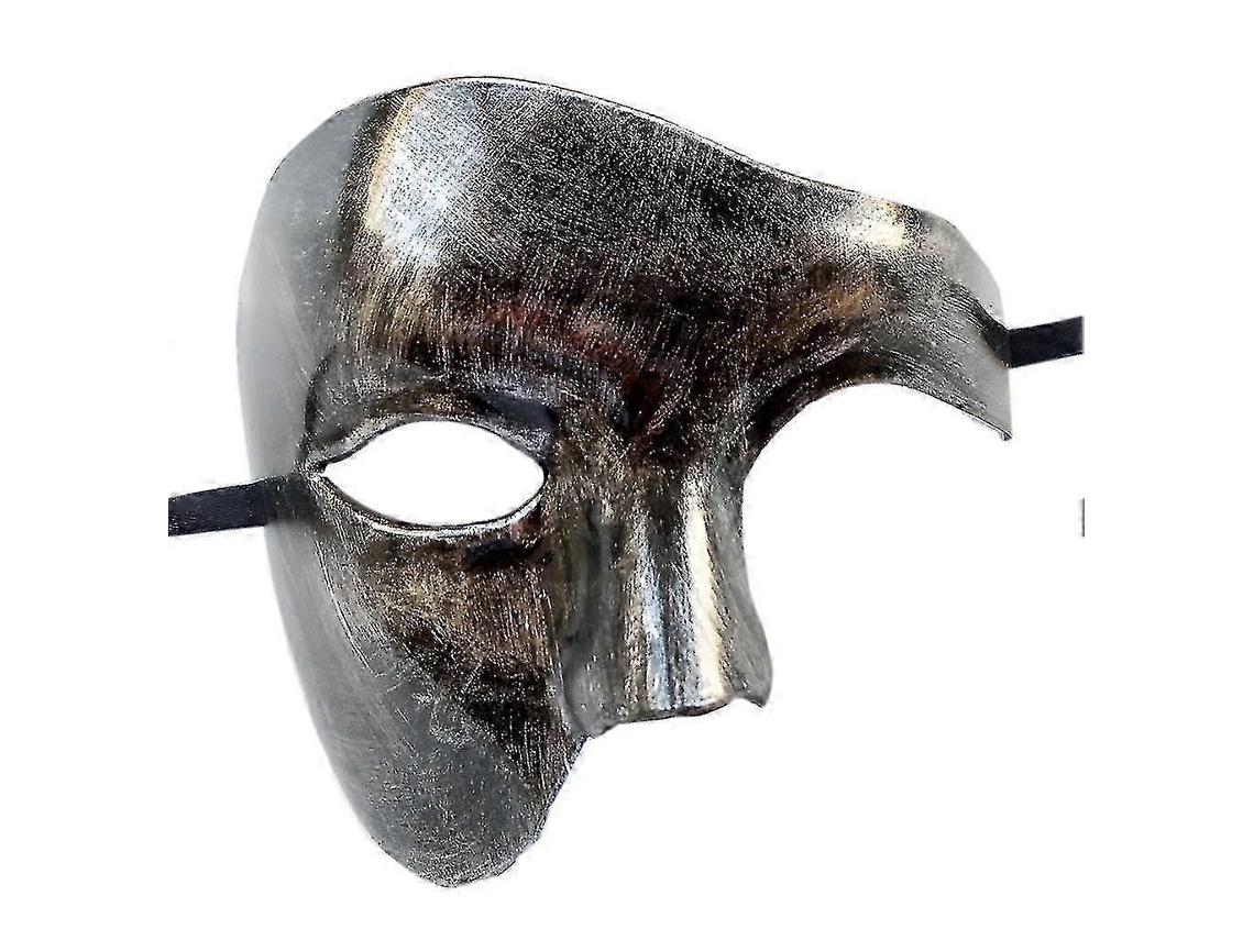 Máscara De Baile De Máscaras Para Homens Máscara Do Fantasma Da Ópera Meia Máscara Facial Olysi Shop (prata Preta)