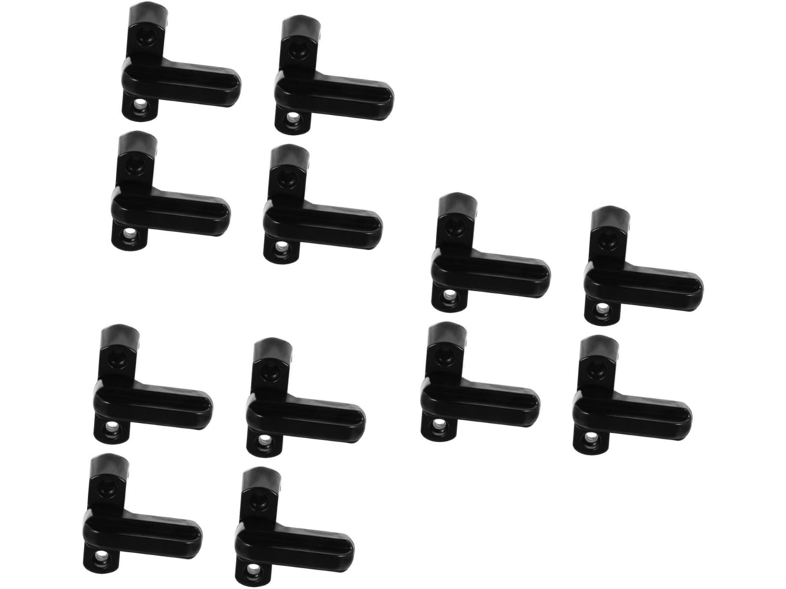 Trava De Janela Lifkome Série 3, Liga De Zinco, Segurança Extra Para Janelas E Portas De Correr, Cor Preta, 4 Peças X 3