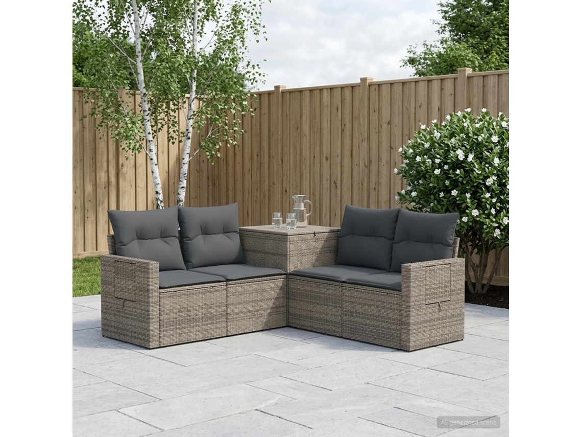 Vidaxl Conjunto De Sofás 5 Unid. Cinza E Cinza Escuro
