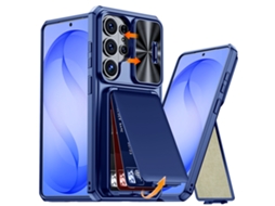 Capa Hexinyigjly Para Samsung Galaxys26 Ultra Com Porta-cartões Azul