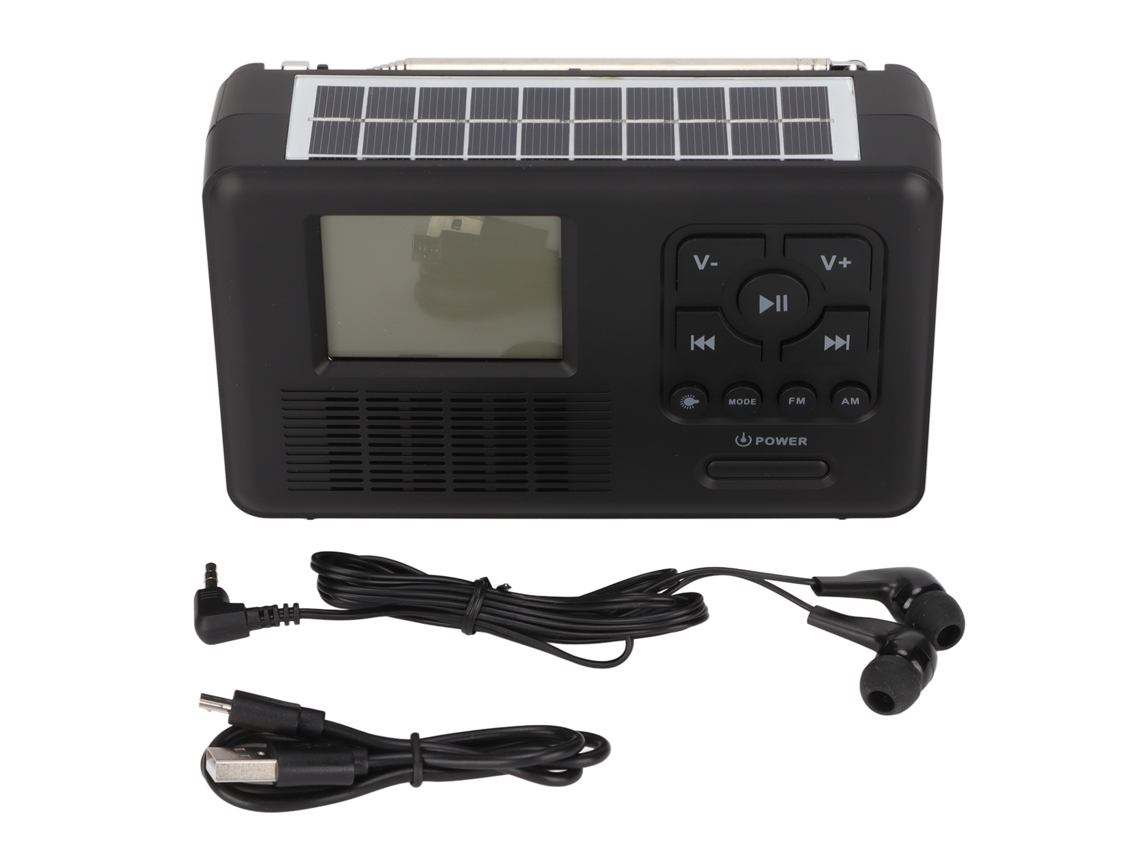 Rádio Emergência LAXISCREED Carregamento Solar Bluetooth
