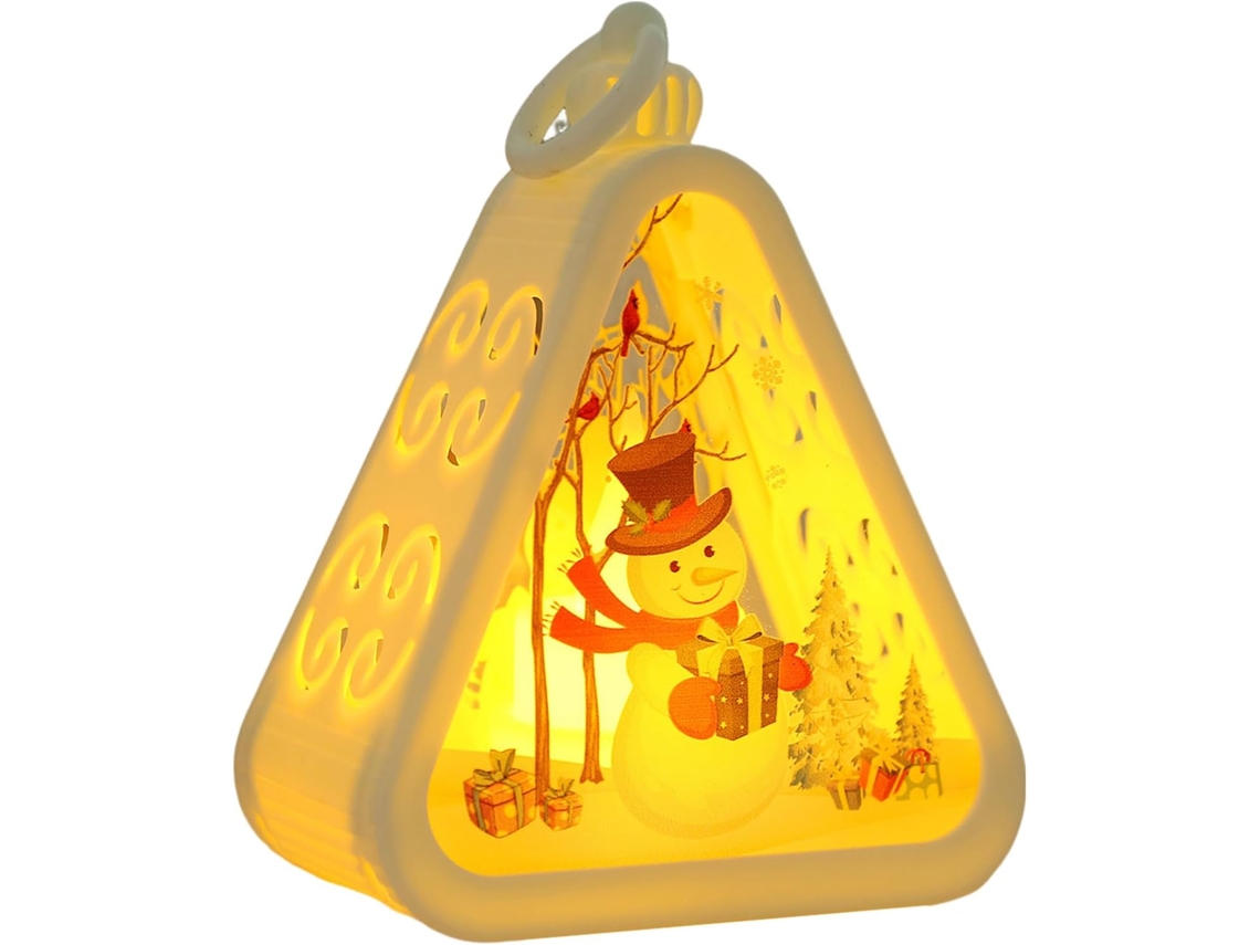 Base de mesa Natalino com suporte, funciona a bateria.