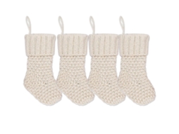 4pcs/6pcs Meias De Natal Tricotadas Com Corda, Estilo Rural Espessurado Para Decoração De Árvores