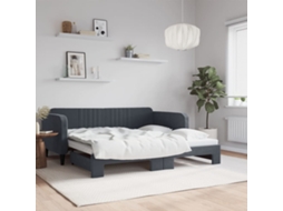 Vidaxl Sofá-cama Com Gavetão 90x190 Cm Veludo Cinzento-escuro