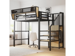 Cama Alta 90x200 Metal Escada Segurança Arrumação VOLTEDGE