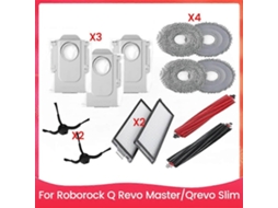 Kit Com 13 Peças De Escova, Filtro, Saco De Pó E Pano De Limpeza Para Aspirador De Pó Roborock Qrevo Master Qrevo Slim. Peças De Reposição._ozo