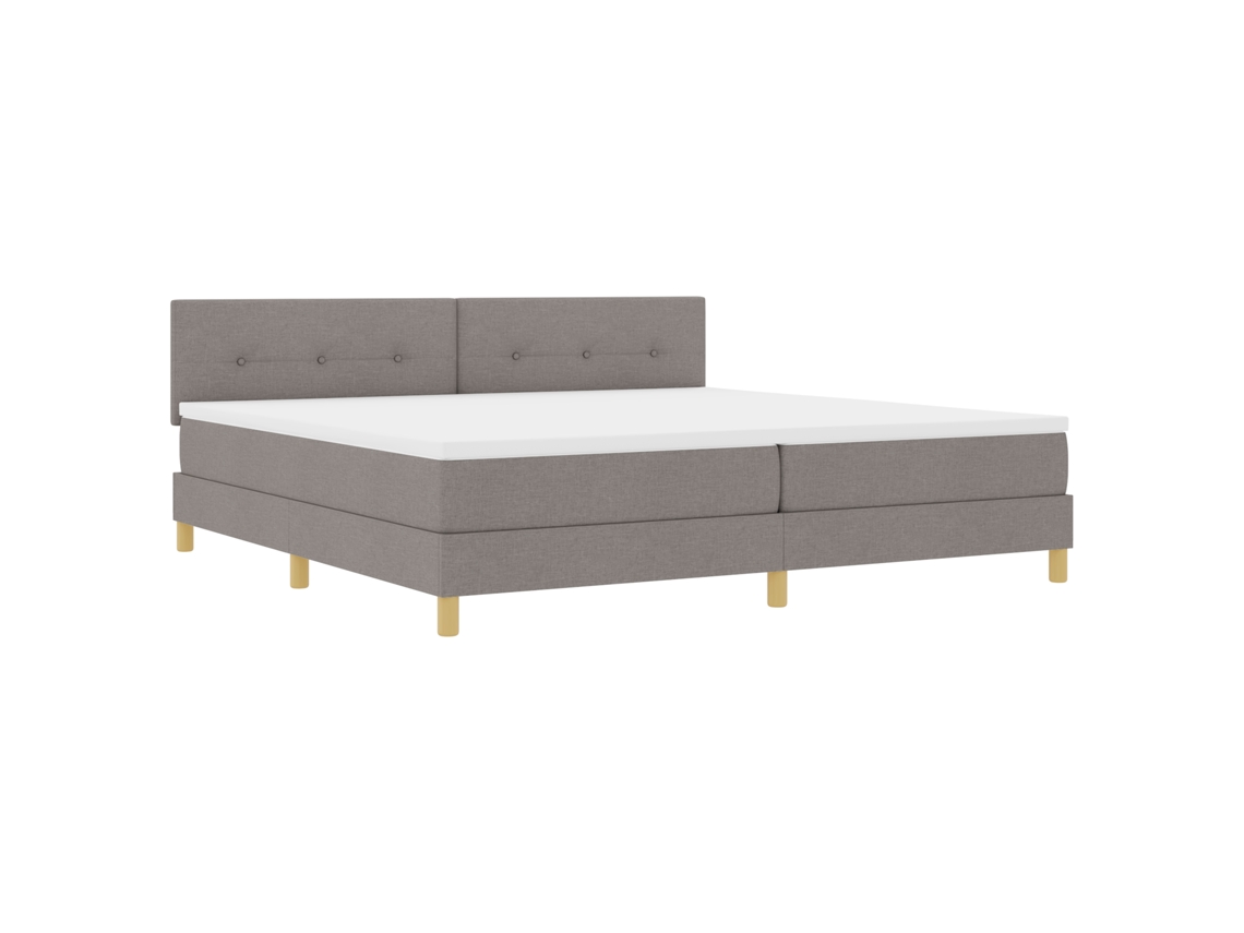 Conjunto 1 Cama Box Vidaxl Castanho-acinzentado Tecido (200 X 200 Cm)