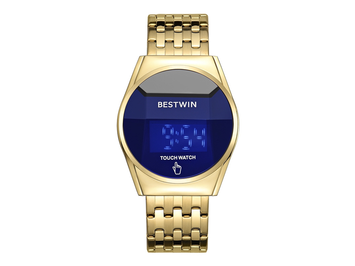 Relógio Masculino com Tela Sensível Ao Toque MDUG (dourado e Azul)