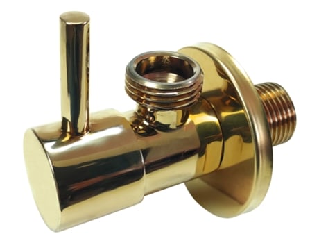Válvula de Torneira de 1/2 x 1/2 Polegada BSP em Latão Dourado para Mangueira de Lavatório com Alavanca Longa
