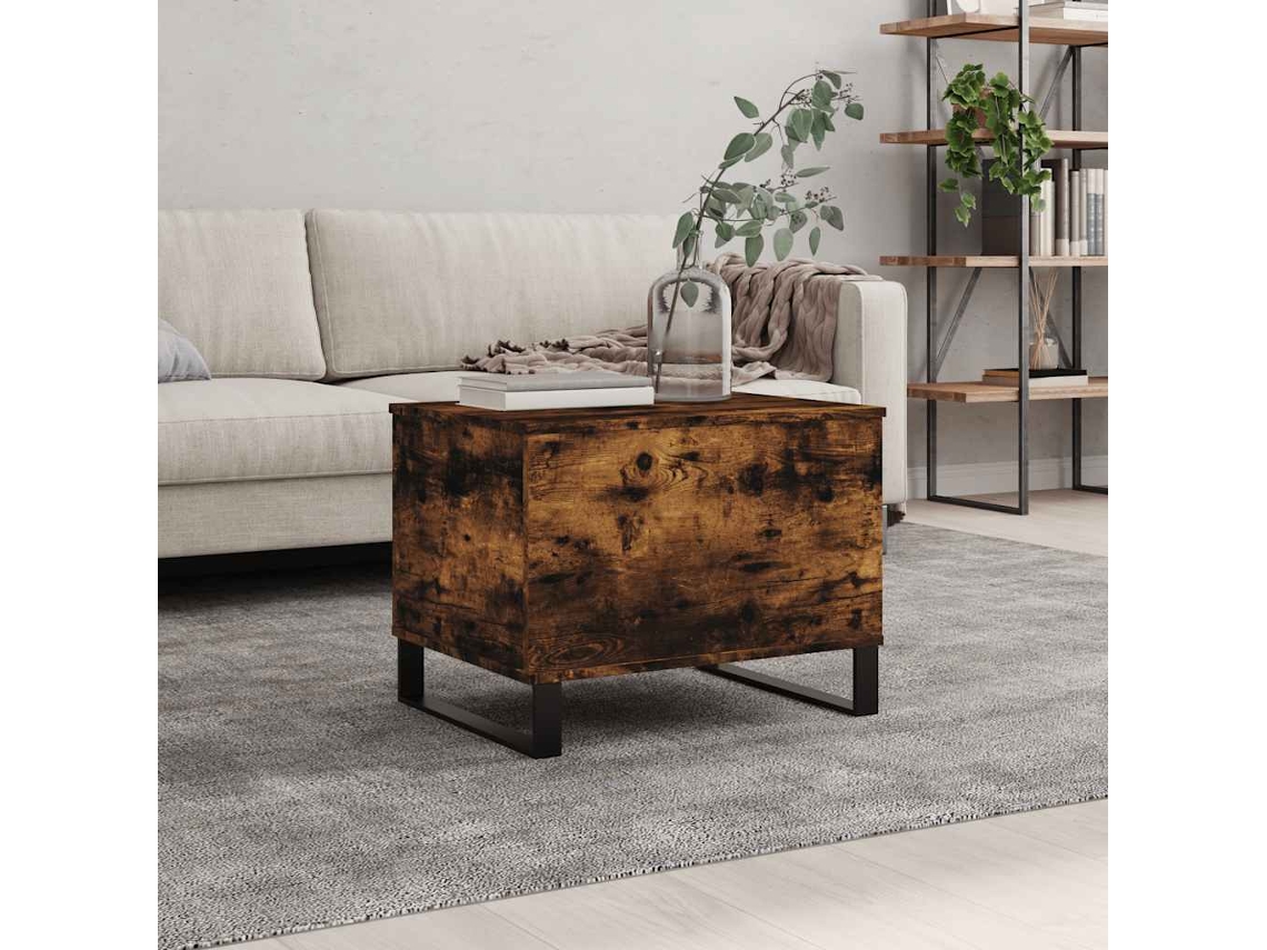 Vidaxl Mesa De Centro 60x44,5x45 Cm Derivados Madeira Carvalho Fumado