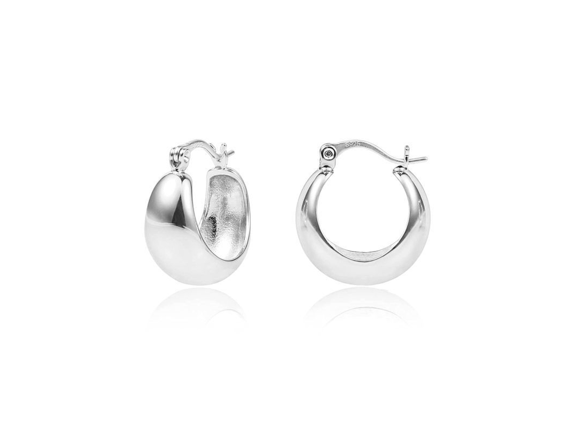 2026 aros de Ouro Chapados em 14k para Mulheres e Meninas, Aros Grossos Pequenos, Hipoalergênicos, Pino de Prata Esterlina 925