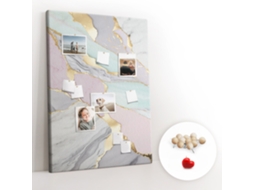 Quadro De Cortiça Com Impressão Mármore Decorativo Para O Corredor Espelharte (100x140 Cm)