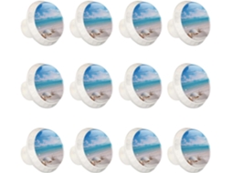 Puxadores E Maçanetas Redondas Para Armários De Cozinha, Conjunto De 12 Peças, Com Design De Conchas E Areia Do Mar