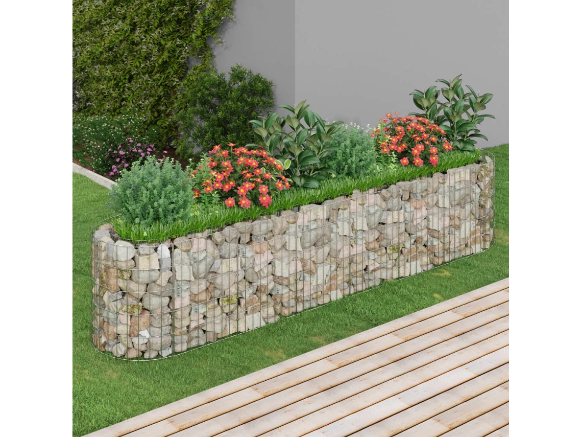 Vidaxl Canteiro Elevado/cesto Gabião 260x50x50 Cm Ferro Galvanizado