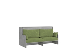 Cama De Solteiro Kando Com Sofá Cama E Colchão De Cimento, Verde Itamoby