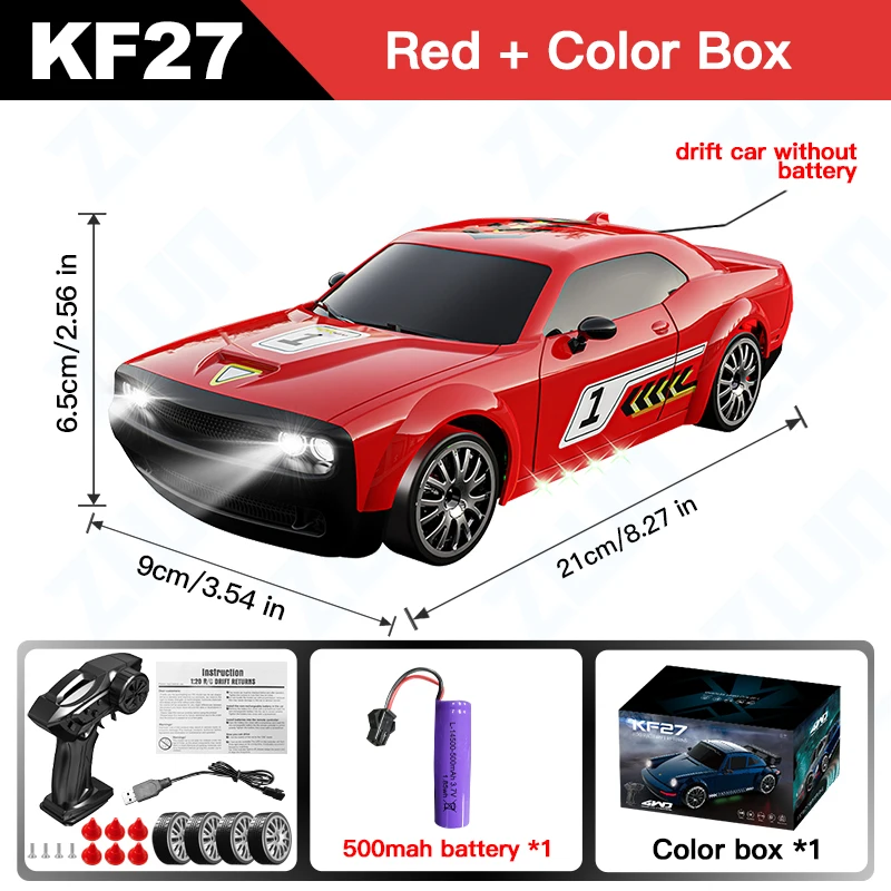 (vermelho) Carro De Drift Com Controle Remoto 1:20 Com Luzes Led, Brinquedo De Corrida De Alta Velocidade