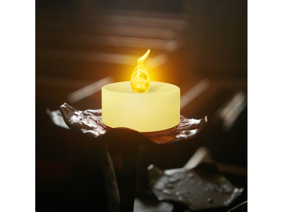2026 24 Peças de Lâmpadas de Velas Elétricas Sem Chama Luz Branca Quente Piscante com Papéis Ocos para Festa Aniversário Decoração de Casa