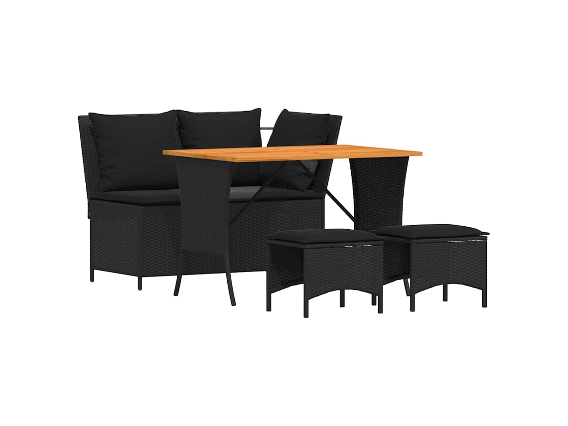 Garden Dining Set, Garden Dining Sets Vidaxl Preto Rattan / Vime (n/a)