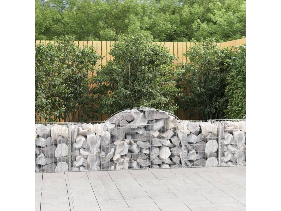 Vidaxl Cestos Gabião Arqueados 50pcs 200x50x60/80 Cm Ferro Galvanizado