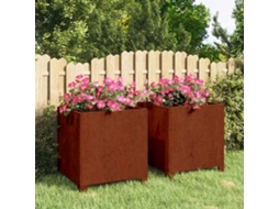 Vasos de Jardim com pernas 2 Pcs 40x40x40cm Aço Corten Enferrujado HARLANV1