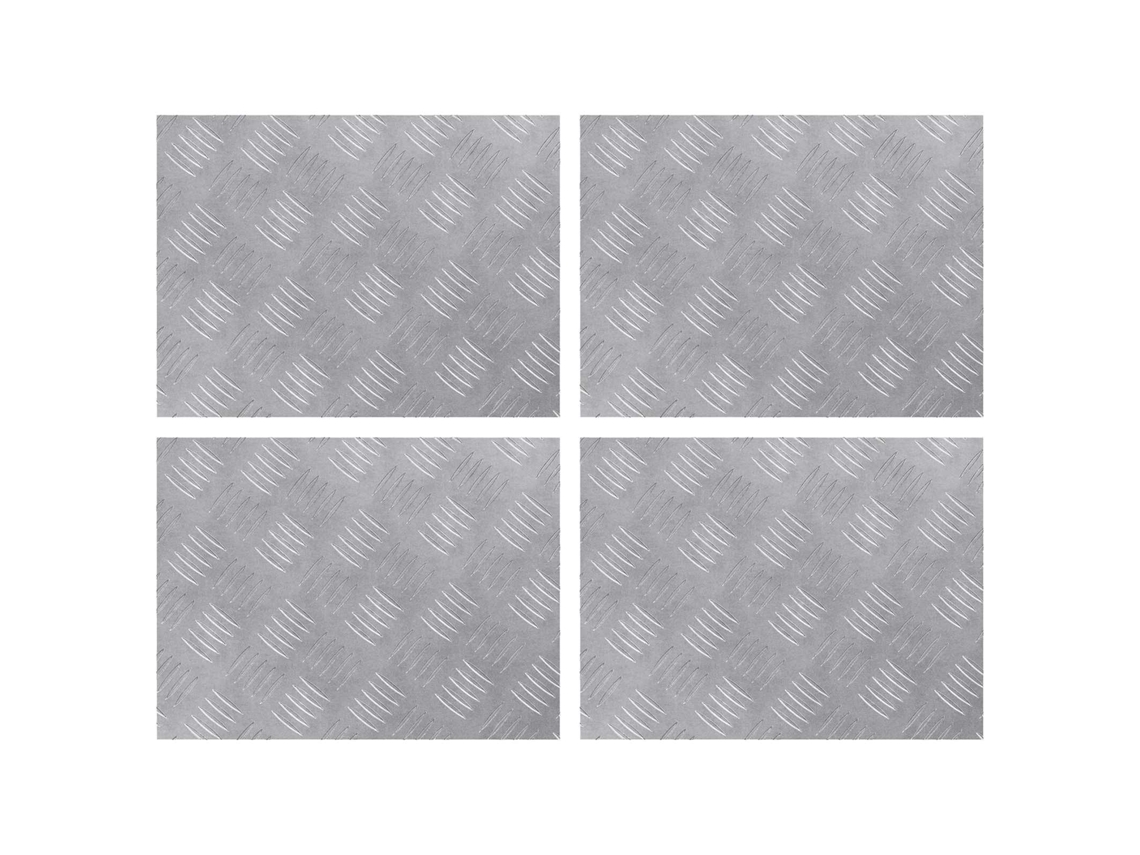 Vidaxl Degrau 4 Unid. 40 X 30 Cm Prateado Alumínio Retangular