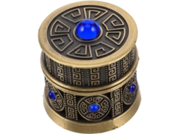 Pote Cosmético Recarregável De 10g, Em Vidro E Metal, Cor Azul Turquesa Antigo, Hermético.