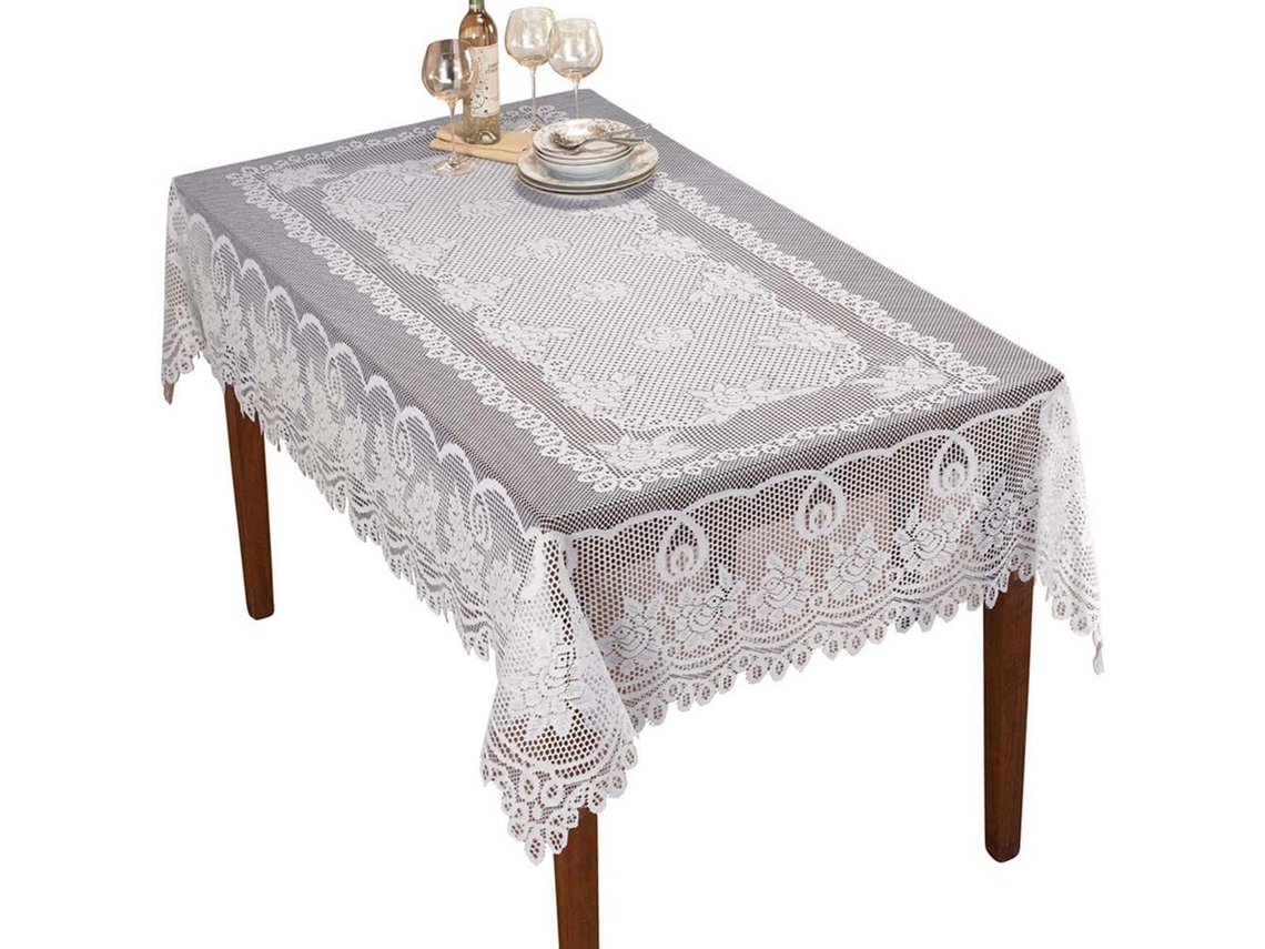 Toalha de Mesa Retangular Lace Rose 152x228cm Elegância e Qualidade LAXISCREED