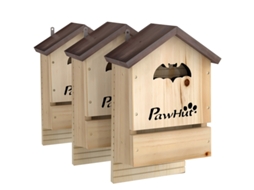Conjunto 3 Casinhas Morcegos Abeto Jardim 21,5x11,5x34cm