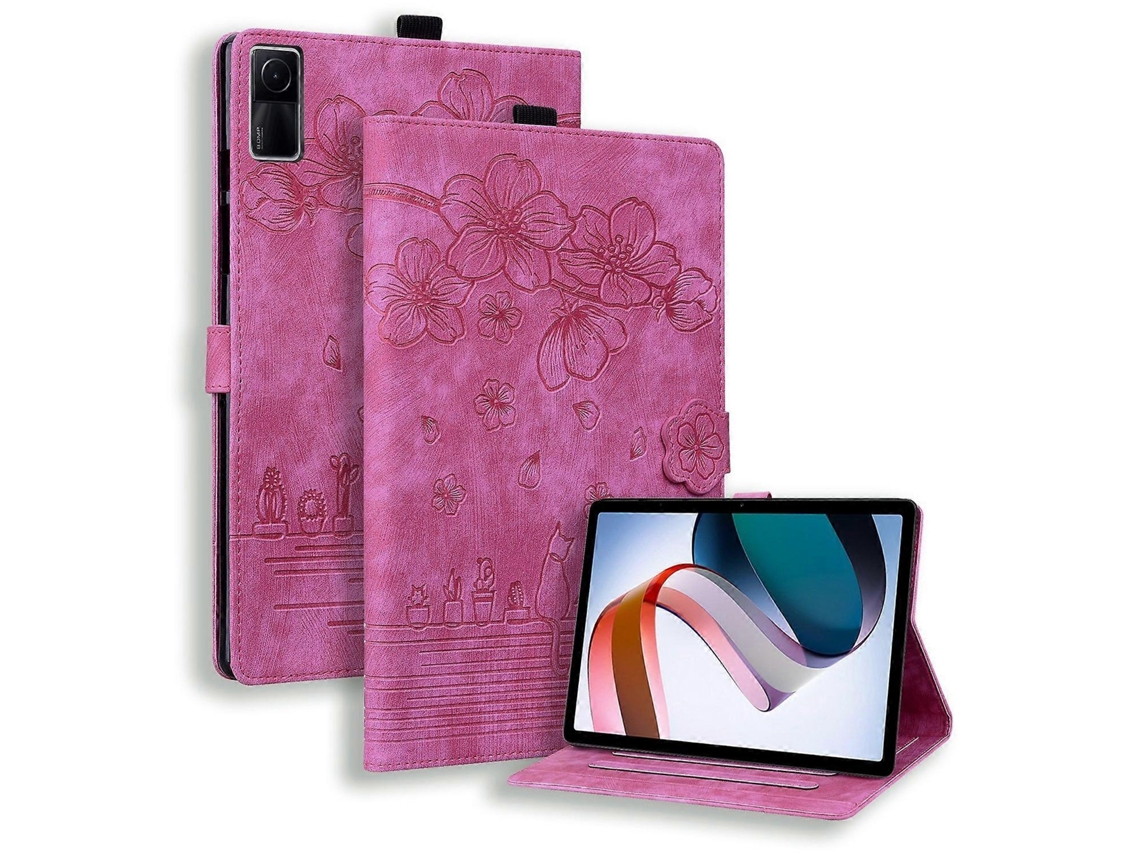 Capa de couro para tablet com estampa de gato Sakura em relevo da Webake