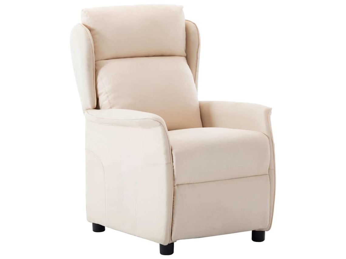 Vidaxl Poltrona Reclinável Creme Poliéster