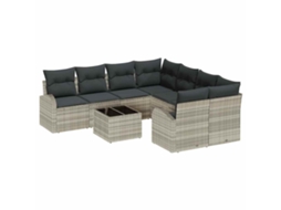 Maison Exclusive - Conjunto De Sofás 9 Pcs Cinza Claro E Cinza Escuro Vime Pe