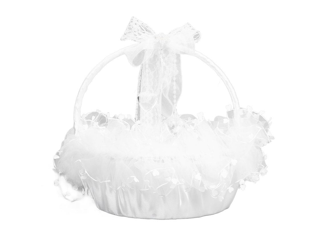 Cesta de Menina Das Flores Elegante de Renda Durável Portátil para Casamento e Festas | S/MARCA