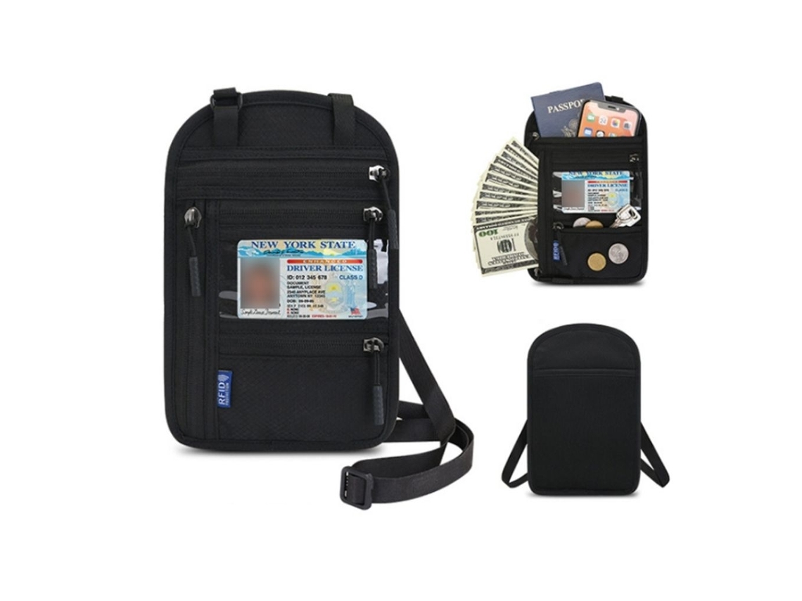 Mala De Viagem Com Proteção Rfid, Preta