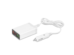 Carregador Usb de 3 Portas LAXISCREED com Display Led e Carregamento Rápido