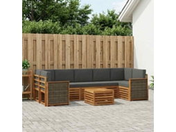 Vidaxl Conjunto De Sofás Para Exterior 8 Unid. Natural E Antracite