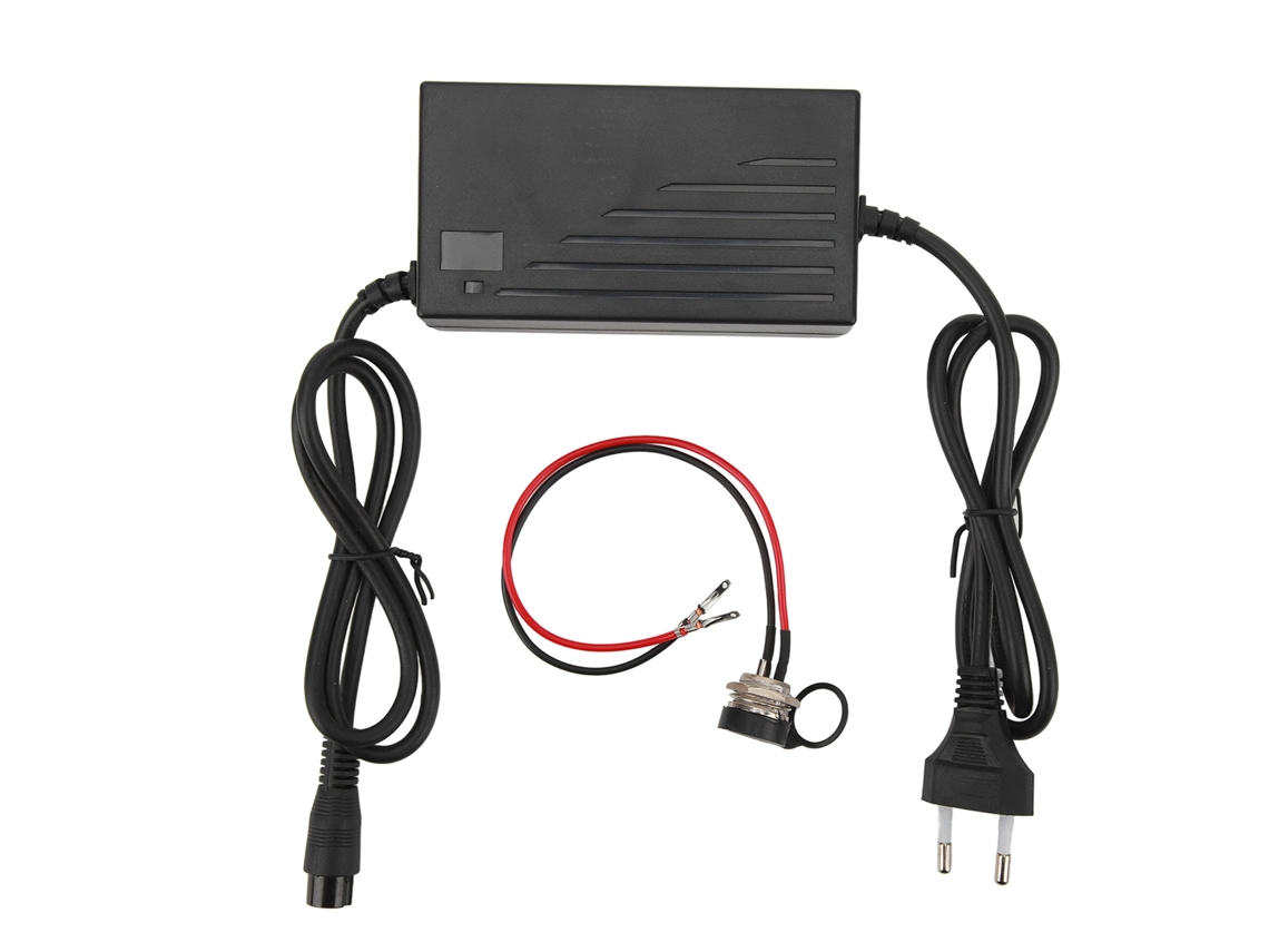 Carregador de bateria universal 2026 29,4 V 1,6 A para bicicletas e scooters elétricas com conector tipo aviação.