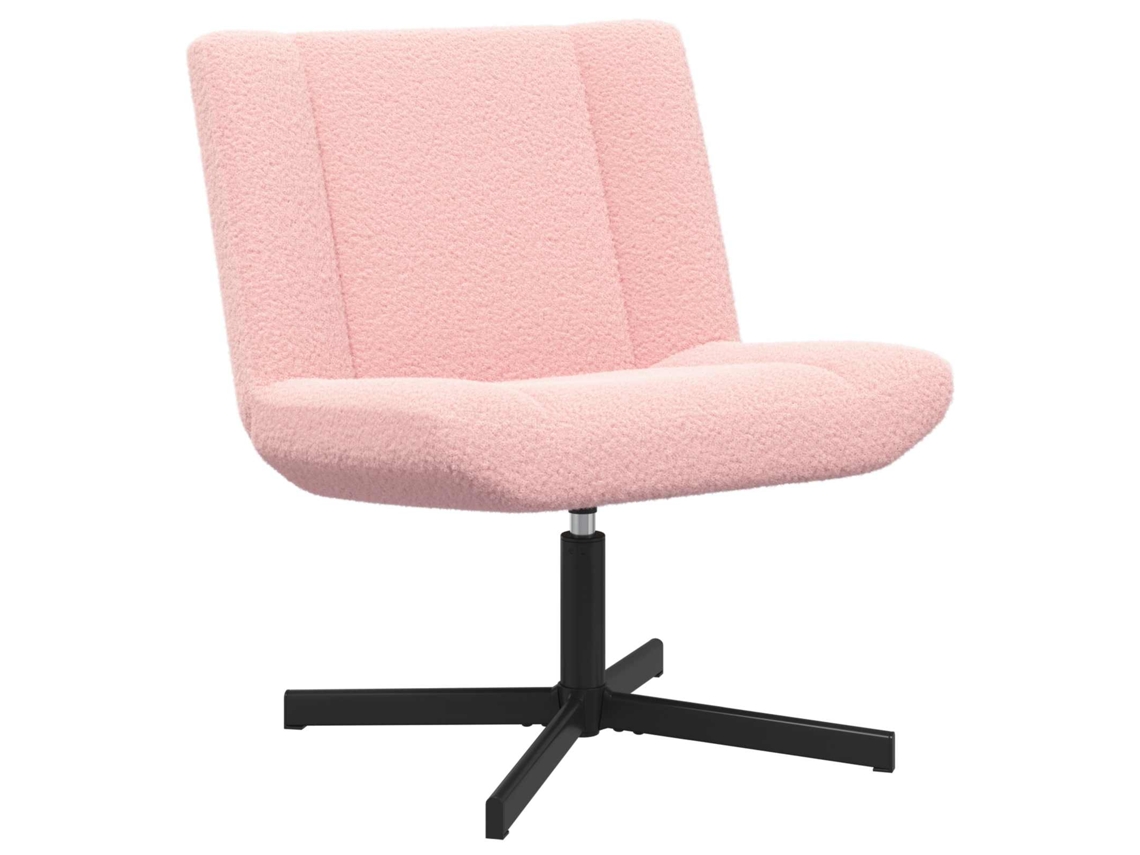 Vidaxl Cadeira Giratória Rosa 63 X 75 X 76 Cm Pele De Ovelha