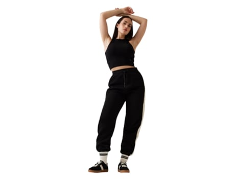 Calças De Mulher Guess Activewear Regular Fit Algodão Preto (s)