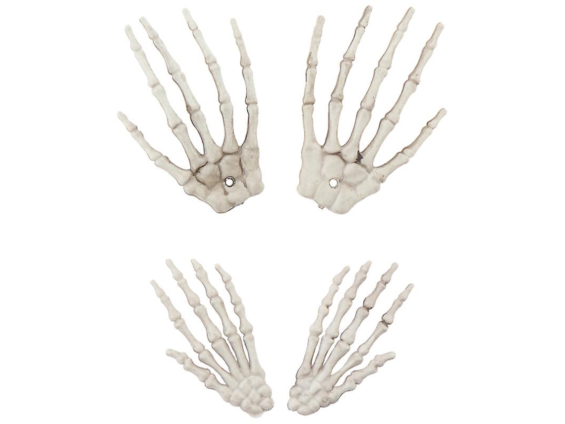 2 Pares De Osso De Mão De Esqueleto Para Decorações De Halloween Allinless