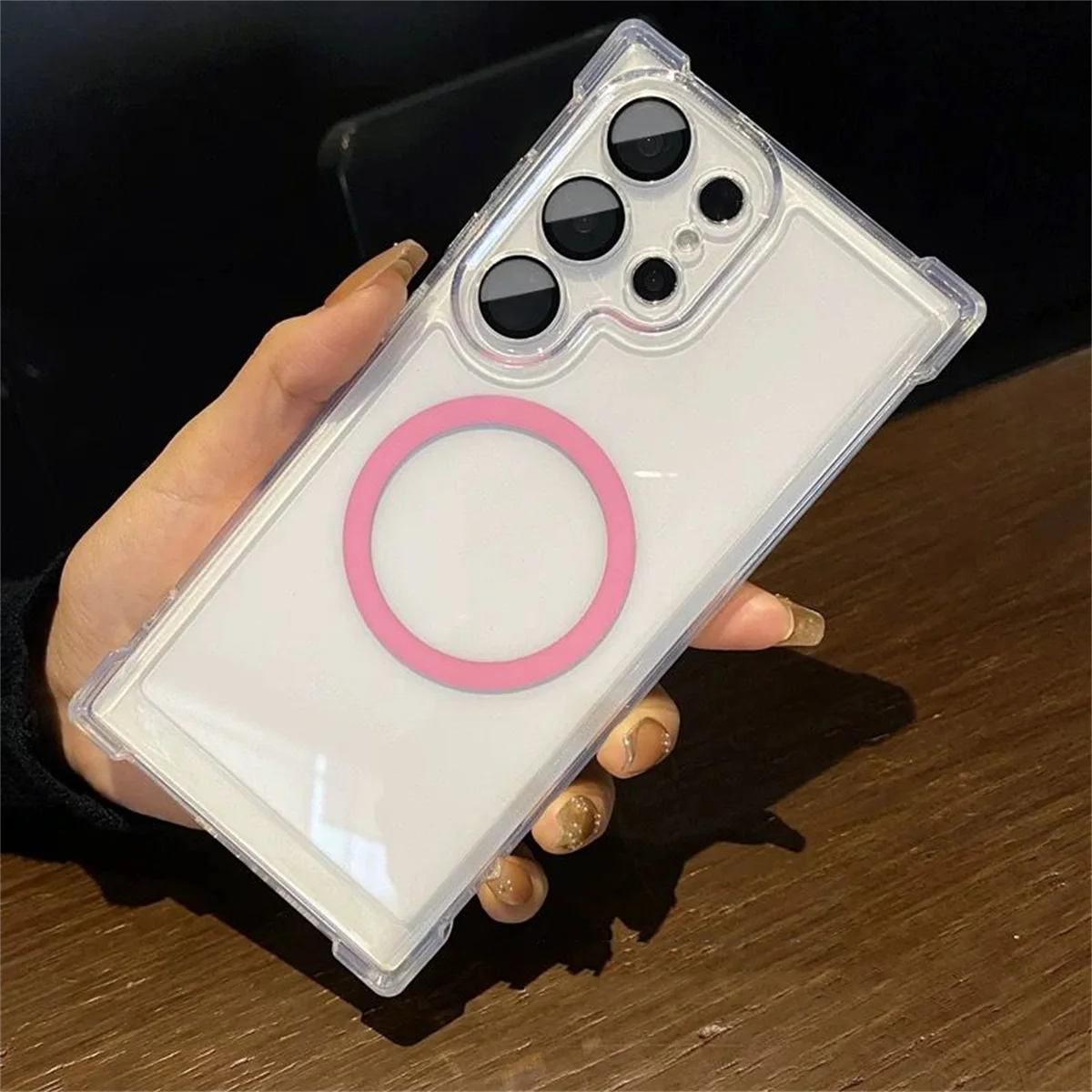 (galaxy S23 Rosa) Compatível Com Capas Magnéticas Samsung, Reforçadas Nos Quatro Cantos.