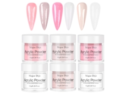 Kit De Esmalte Em Pó Acrílico Com Líquido E Pincel Sistema De Unhas Profissional Manicure Cristal