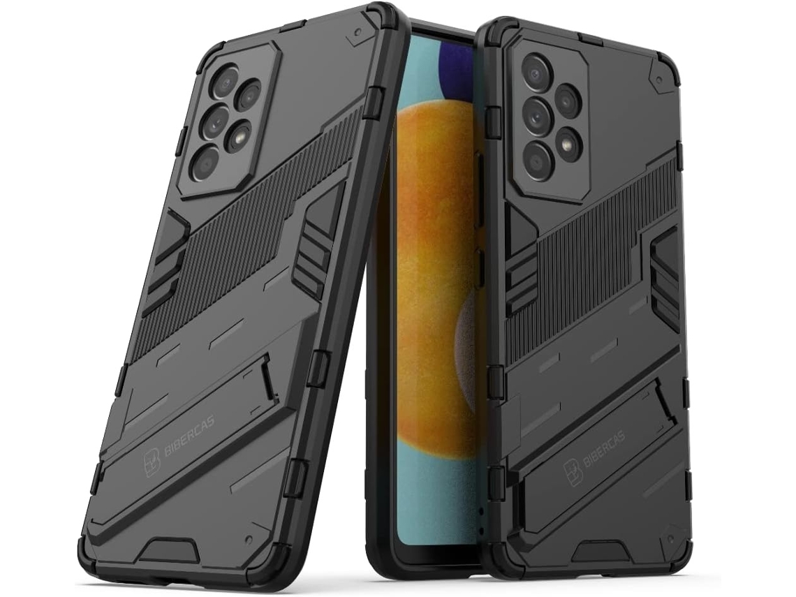 Capa Com Anel E Suporte Antichoque Para Samsung Galaxy M33 Preta Elysve