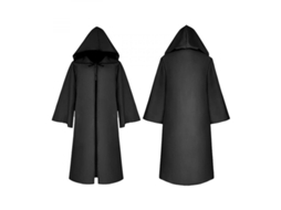 Capa Com Capuz De Halloween Para Crianças Unissex Trajes Góticos Medievais Festa De Cosplay M Negro