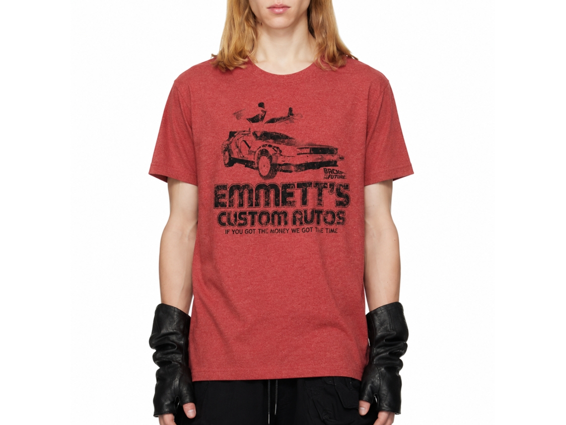 Rockinstone Back To The Future Movie Emmetts Heather Red Adult T-shirt Size:s