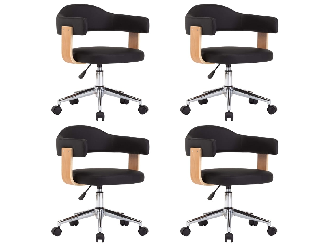 Dining Chair, Dining Chairs Vidaxl Preto Couro Artificial (n/a)