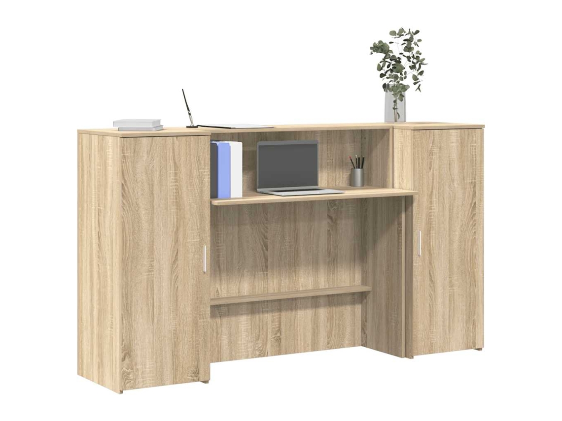 Vidaxl Balcão Recepção 180x50x103,5 Cm Madeira Carvalho Sonoma