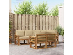 Vidaxl Conjunto De Sofás Para Exterior 7 Pcs Natural E Bege
